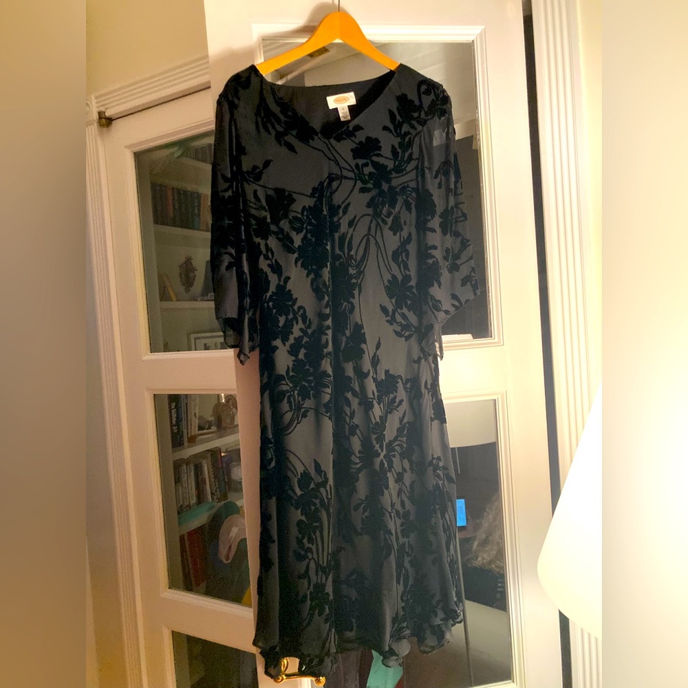 Black velvet burnout dress